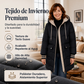 Abrigo acolchado con capucha de longitud media-larga para mujer