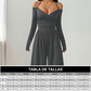 Mono elegante de mujer con cuello halter y escote en V profundo
