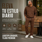 Conjunto de sudadera con letras en jacquard y pantalones con cordón para hombre