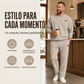 Conjunto de sudadera con letras en jacquard y pantalones con cordón para hombre