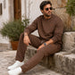 Conjunto de sudadera con letras en jacquard y pantalones con cordón para hombre