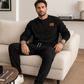 Conjunto de sudadera con letras en jacquard y pantalones con cordón para hombre