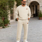 Conjunto de sudadera con letras en jacquard y pantalones con cordón para hombre