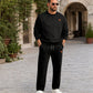 Conjunto de sudadera con letras en jacquard y pantalones con cordón para hombre