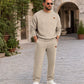 Conjunto de sudadera con letras en jacquard y pantalones con cordón para hombre
