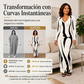 Vestido de corte entallado y manga larga con estampado para mujer