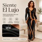 Vestido de corte entallado y manga larga con estampado para mujer