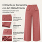 Pantalones de pierna ancha de talle alto para mujer