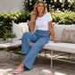 Pantalones de pierna ancha de talle alto para mujer