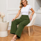 Pantalones de pierna ancha de talle alto para mujer