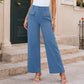 Pantalones de pierna ancha de talle alto para mujer