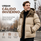 Chaqueta de plumón con capucha de bloques de color para hombre, para invierno