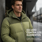Chaqueta de plumón con capucha de bloques de color para hombre, para invierno