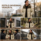 Chaqueta de plumón con capucha de bloques de color para hombre, para invierno