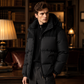 Chaqueta de plumón con capucha de bloques de color para hombre, para invierno