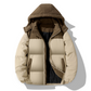 Chaqueta de plumón con capucha de bloques de color para hombre, para invierno