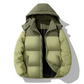 Chaqueta de plumón con capucha de bloques de color para hombre, para invierno