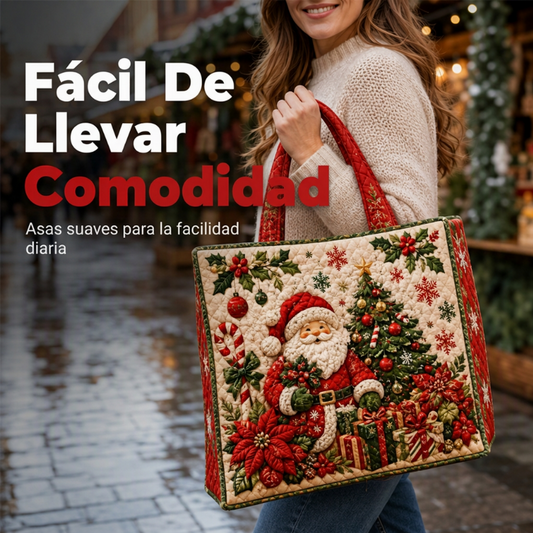 🔥 ¡50% OFF POR TIEMPO LIMITADO! 🎄 Bolso Tote Navideño para Mujer – Amplio, Cómodo y Perfecto para Compras de Invierno ✨