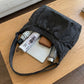 Bolso nube con estampado de cuadros, cordón y fruncido