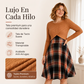 Conjunto elegante de vestido a cuadros y top corto para mujer