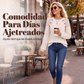Top informal de punto canalé de manga larga para mujer