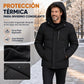 Abrigo de invierno para hombre con forro polar y capucha desmontable