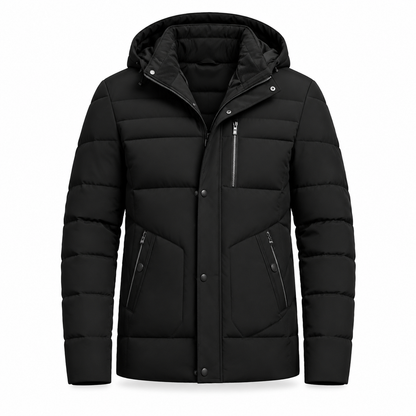 Abrigo de invierno para hombre con forro polar y capucha desmontable