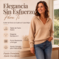Jersey de punto para mujer con cuello de solapa en V