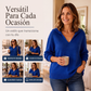 Jersey de punto para mujer con cuello de solapa en V