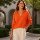 Jersey de punto para mujer con cuello de solapa en V