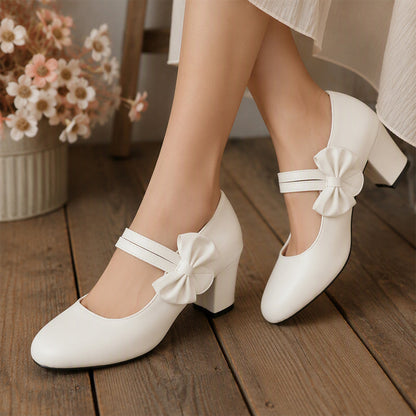 🔥 ¡50% OFF POR TIEMPO LIMITADO! 👠 Zapatos Elegantes de Tacón Grueso para Mujer – Cómodos, Sofisticados y con Detalle de Lazo ✨