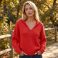 Jersey de punto para mujer con cuello de solapa en V
