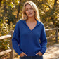 Jersey de punto para mujer con cuello de solapa en V