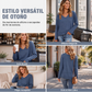 🔥 ¡50% OFF POR TIEMPO LIMITADO! 👚 Top de Manga Larga con Cuello en V para Mujer – Elegante, Cómodo y Versátil ✨