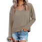 🔥 ¡50% OFF POR TIEMPO LIMITADO! 👚 Top de Manga Larga con Cuello en V para Mujer – Elegante, Cómodo y Versátil ✨