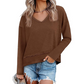 🔥 ¡50% OFF POR TIEMPO LIMITADO! 👚 Top de Manga Larga con Cuello en V para Mujer – Elegante, Cómodo y Versátil ✨