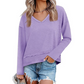 🔥 ¡50% OFF POR TIEMPO LIMITADO! 👚 Top de Manga Larga con Cuello en V para Mujer – Elegante, Cómodo y Versátil ✨