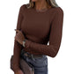 🔥 ¡50% OFF POR TIEMPO LIMITADO! 👚 Top de Punto Acanalado para Mujer – Cuello Redondo Clásico, Suave y Elegante ✨