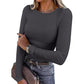 🔥 ¡50% OFF POR TIEMPO LIMITADO! 👚 Top de Punto Acanalado para Mujer – Cuello Redondo Clásico, Suave y Elegante ✨