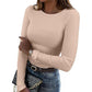 🔥 ¡50% OFF POR TIEMPO LIMITADO! 👚 Top de Punto Acanalado para Mujer – Cuello Redondo Clásico, Suave y Elegante ✨