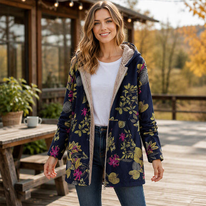 🔥 ¡50% OFF POR TIEMPO LIMITADO! 🍂 Chaqueta Vintage con Capucha y Estampado de Hojas para Mujer – Estilo Único, Cómoda y Perfecta para Otoño ✨