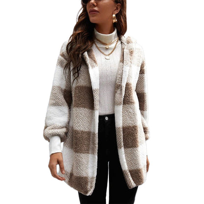 🔥 ¡50% OFF POR TIEMPO LIMITADO! 🧥 Cárdigan con Capucha a Cuadros para Mujer – Estilo Casual, Cómodo y Moderno ✨