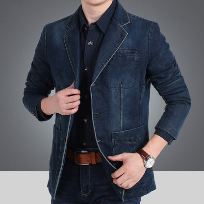 🔥 ¡50% OFF POR TIEMPO LIMITADO! 🧥 Blazer Vaquero Slim Fit para Hombre – Estilo Elegante, Moderno y Casual ✨