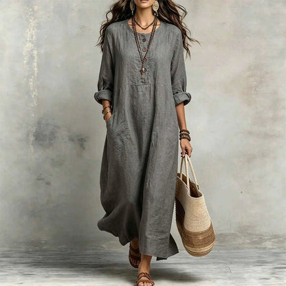 🔥 ¡50% OFF POR TIEMPO LIMITADO! 👗 Vestido Maxi Casual para Mujer – Corte Cómodo, Bolsillos Prácticos y Estilo Elegante ✨