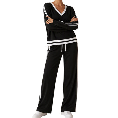 🔥 ¡50% OFF POR TIEMPO LIMITADO! 👗 Conjunto de Cuello en V y Pantalón de Pierna Ancha para Mujer – Elegante, Cómodo y Sofisticado ✨
