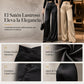 Elegantes pantalones de satén de talle alto y pierna ancha con cintura asimétrica