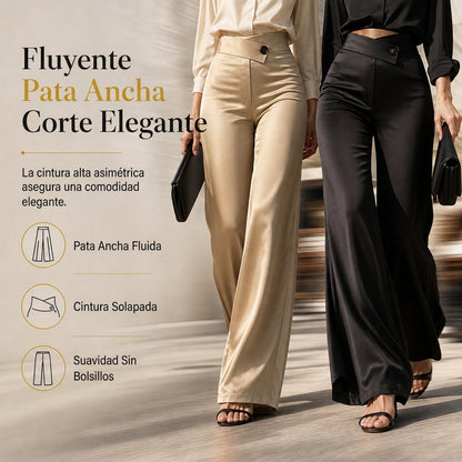 🔥 ¡50% OFF POR TIEMPO LIMITADO! 👖 Pantalones Satinados de Talle Alto para Mujer – Pierna Ancha, Elegantes y Sofisticados ✨