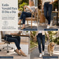 Jeans de mezclilla de lavado oscuro para mujer, corte ajustado, tiro alto, tipo pull-on y cinturilla elástica ancha
