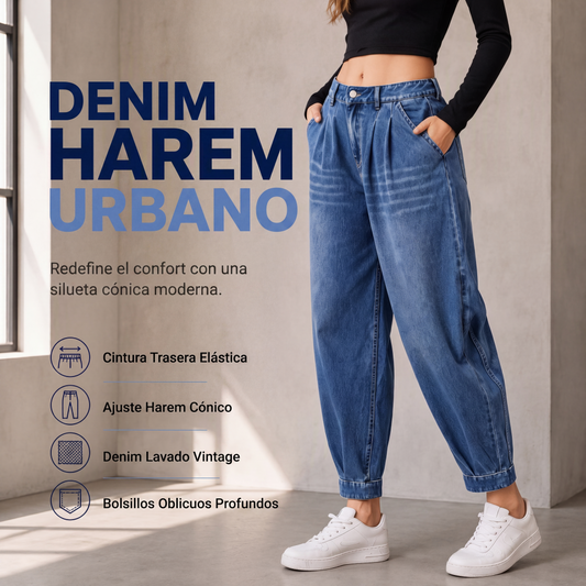 🔥 ¡50% OFF POR TIEMPO LIMITADO! 👖 Pantalones Harem Vaqueros de Talle Alto para Mujer – Corte Cómodo, Moderno y Estilo Casual ✨