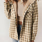 🔥 ¡50% OFF POR TIEMPO LIMITADO! 🧥 Chaqueta de Cuadros con Capucha para Mujer – Estilo Invernal, Cálida y Moderna ✨